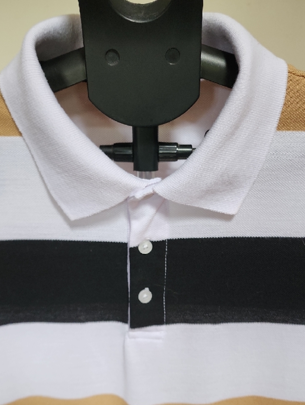 Stacy Adams White, Black & Tan Striped Polo - Picture 5 of 8
